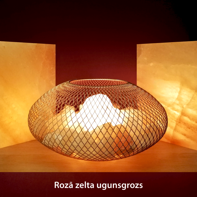 Salt lamp Rose gold fire basket